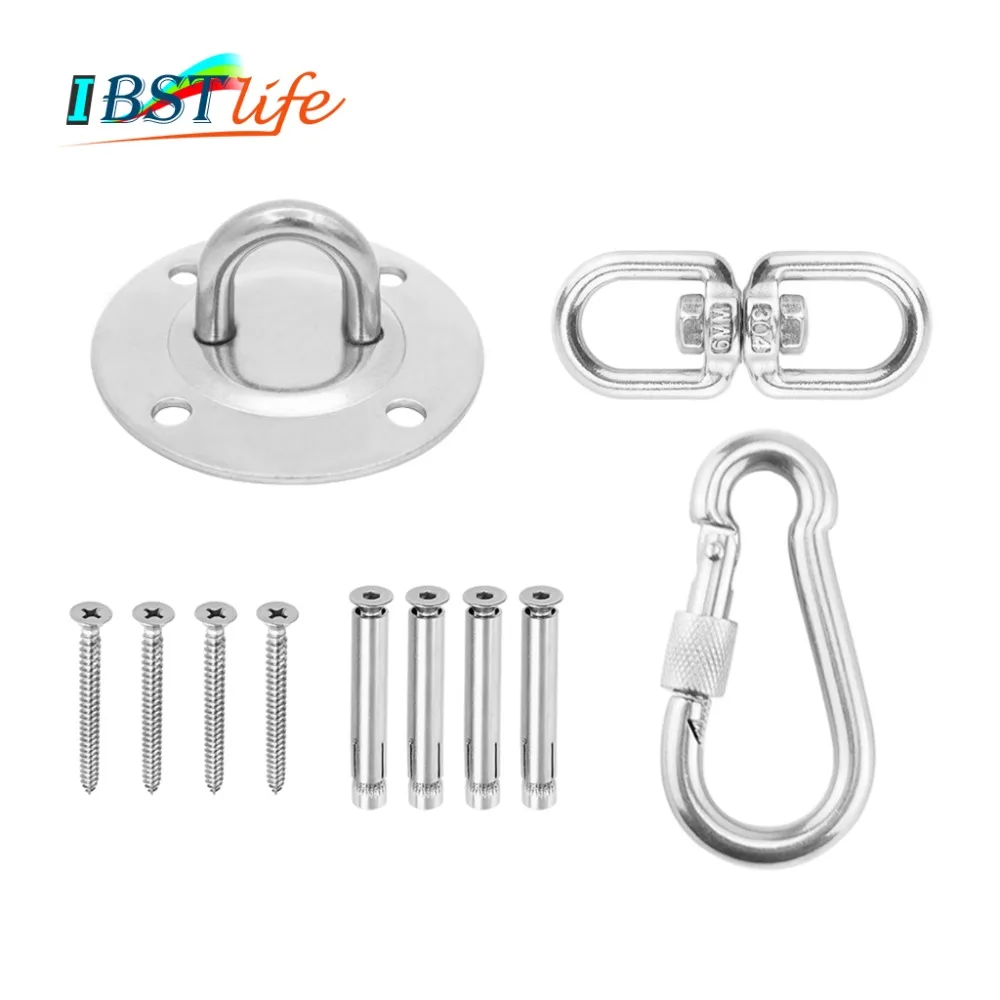 

Anchor Bracket Hook for Aerial Training Straps Crossfit Olympic Rings Yoga Hammock Hanging Kit Swings Ceiling & Wall Mount 500LB