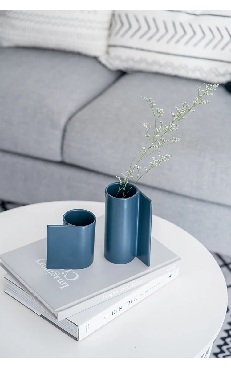 Творческий Nordic стиль Керамика декоративная ваза украшение стола простой современный Цветочная композиция искусственное цветочное украшение