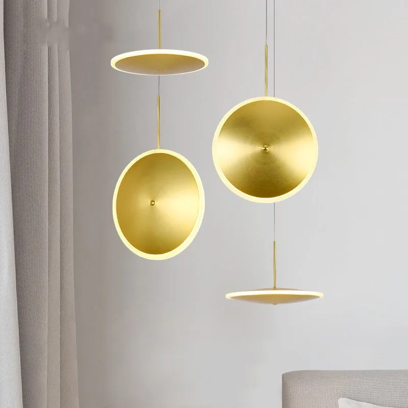 Koop Moderne eenvoudige gouden UFO kroonluchter winkelcentrum kledingwinkel koffie winkel model kamer restaurant ronde lamp gratis verzending