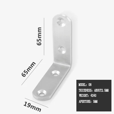 

Thickened Stainless Steel Angle Code 90 Degree L Type Fixed Angle Iron Bearing Plate Support 65*65*19