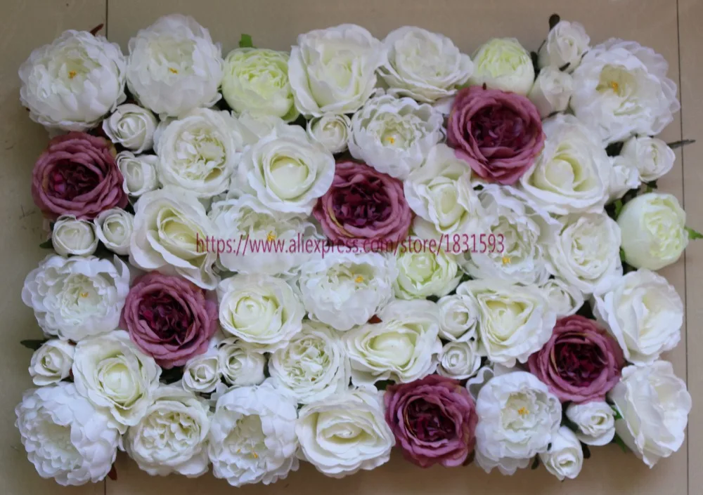 Hot 10pcs/lot Artificial silk rose hydrangea peony flower wall wedding