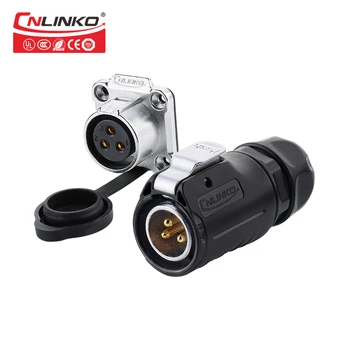 

Cnlinko IP67 3 Pin Aviation Connector Male Plug Female Socket Panel Mounts Dust Cover 20A AC 500V DC Power Adapter Quick Locking