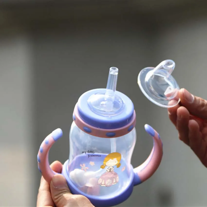 Детские соломы Кубок утконоса поильники мультфильм бутылочка для кормления воды экологичный Тритан чашки для младенцев питьевой учащегося бутылки