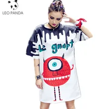 Лето мода лежа Флоу свободный удобный, вокруг шеи короткий рукав большой размер печать хип хоп женская футболка LXT218