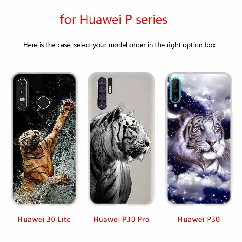 Мягкий силиконовый чехол MLLSE с изображением белого тигра для Huawei P30 P40 P20 Pro P10 P9 Lite P