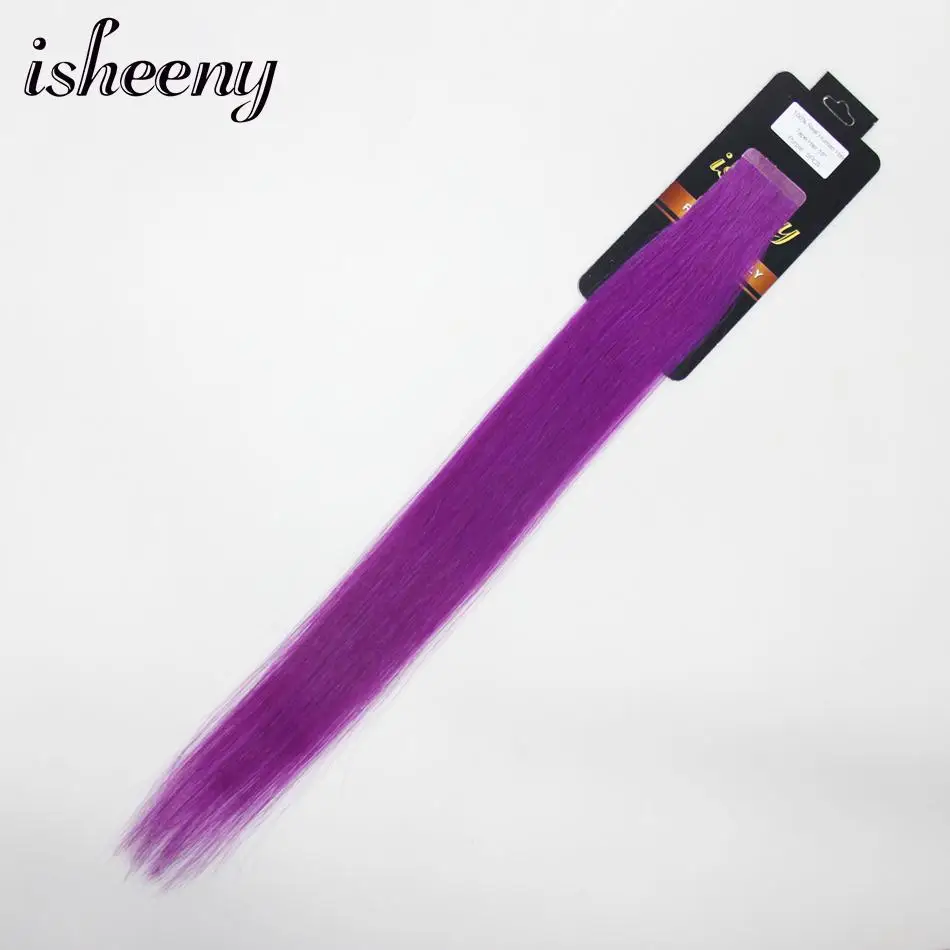 Isheeny Remy Diritta Dei Capelli Umani di Estensioni del Nastro Campioni Perfessional Salone di Estensione di Trama Della Pelle 5 pcs Per Il Test Dei Capelli