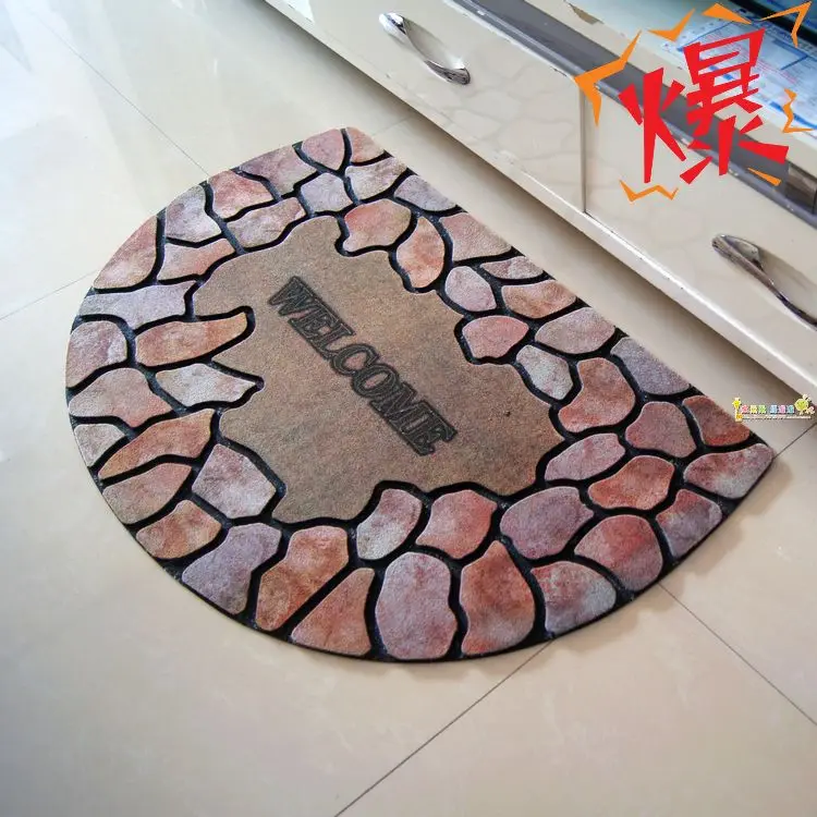 

Semi-circular fashion cobblestone rubber quality Large absorbent mats mat