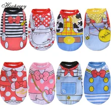 С героями мультфильмов летняя куртка для собаки, одежда для детей рубашка для собак из хлопка малых и средних собак одежда на лето Одежда для животных для йоркширского терьера для кошек