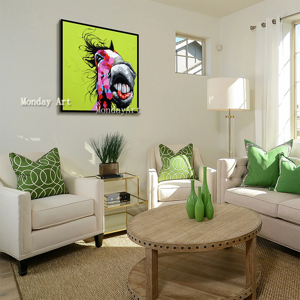t The-100-Hand-painted-abstract-Modern-colorful-funny-Donkey-Painting-On-Canvas-Wall-Art-Wall-Painting (4)