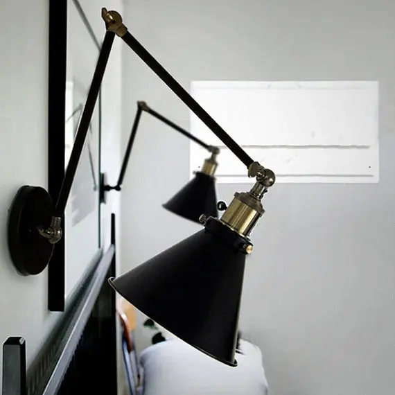 

Industrial Vintage Wall Lamps scone light E27 plated Loft american retro vintage iron wall lamp