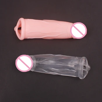 Delay Penis Sleeve Realistic Dildo CondomTextured Extension Penis For Couple Ring Sex Products Adult Sex Toys For Men Games Shop 3
