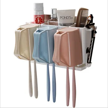 

Multifunctional Toothbrush Holder Storage Orgainzer Box Bathroom Accessories Suction Hooks Tooth Brush Holder 3 Style to choose