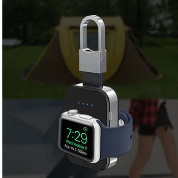 

QI Wireless Charger For Apple Watch band 4 42mm/38mm iWatch 3 4 Portable smart watch External battery Pack KeyChain power bank