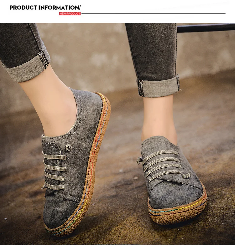 Unique Women Sneakers Casual Flat Shoes ladies Lace Up Decoration Thicken shoes Round Toe Anti Slip tenis feminino