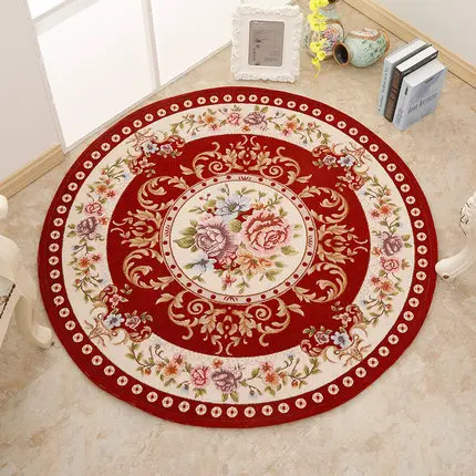 Европейский Стиль Круглый ковры Pad компьютерное кресло поворотный подушки гостиная исследование спальня кофе стол висит корзина