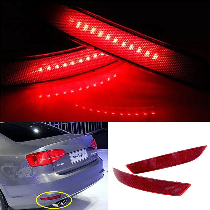 

Car LED Tail light parking warning rear bumper reflector Lamp Auto Light for VW Volkswagen Jetta 2011 2012 2013 2014 Car styling