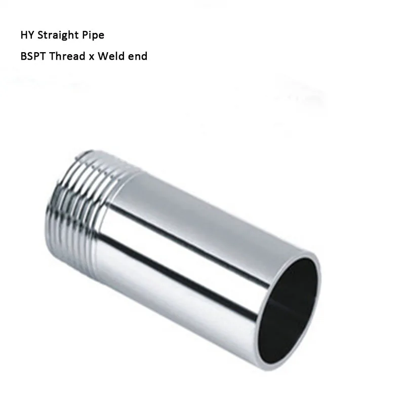 

100mm Length 1/4" 3/8" 1/2" 3/4" 1" 1-1/4" 1-1/2" Pipe Stainless Steel SS304 Straight tube Thread