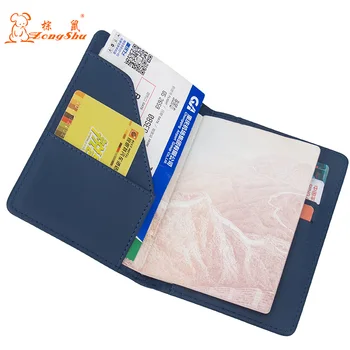 

Solid Color Soft Multifunction Passport Holder Fashion Red Cover Well Stitched Blue PU Leather Passport Wallet (Custom logo)