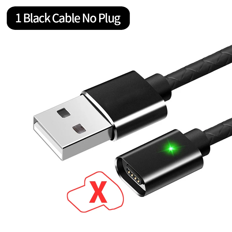 Магнитный кабель Micro USB MANTIS 3A для быстрой зарядки iPhone X XS type C, зарядное устройство USB C, магнитный кабель для телефона samsung Xiaomi - Цвет: Only 1M Black Cable