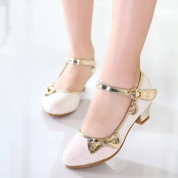 

2020 Spring New Kids High-Heeled Shoes Girls Little Leather Shoes Fashion Korean Girls Baotou Princess Shoes Sandals