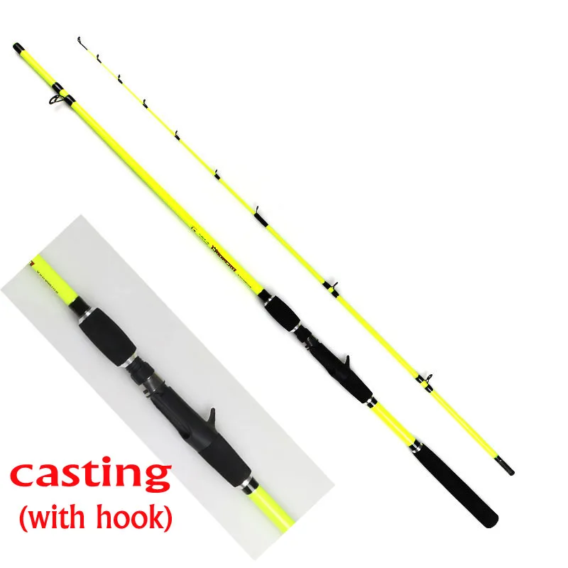 carbon squid bait casting fishing rod 1.6m 1.8m boat rock spinning rod ultralight hard travel stick bass carp pike pesca pole - Color: Clear