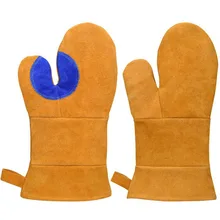 1 пара кожаных защитных перчаток для барбекю Защищенные Рабочие перчатки для рук кожаные мужские износостойкие и защищенные от порезов DST043