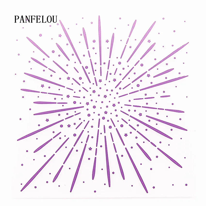 

PANFELOU Romantic fireworks Embossing folders Plastic For Scrapbooking DIY Template Fondant Cake Photo Album Card Making