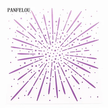 

PANFELOU Romantic fireworks Embossing folders Plastic For Scrapbooking DIY Template Fondant Cake Photo Album Card Making