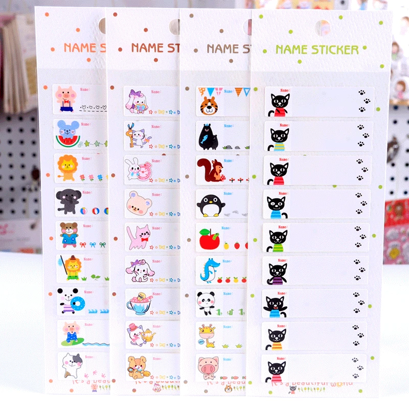 

1 Pcs Cartoon Cute Waterproof Sticker Name Tag Sticker Random Wholesale