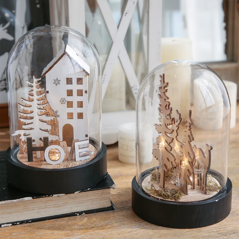 1 Piece Home Decoration Accessories Glass Dome Home Display Led Lights