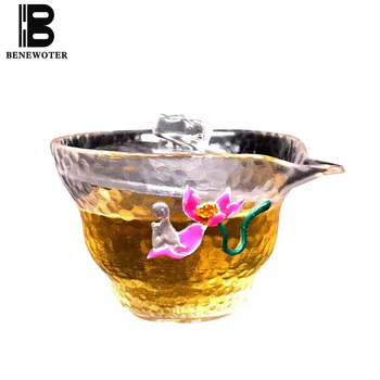 

Creative Glass Gaiwan Thicken Heat Resistant Handmade Tin Plum Tea Tureen Chinese Kung Fu Tea Set Tea Cup Master Cup Drinkware