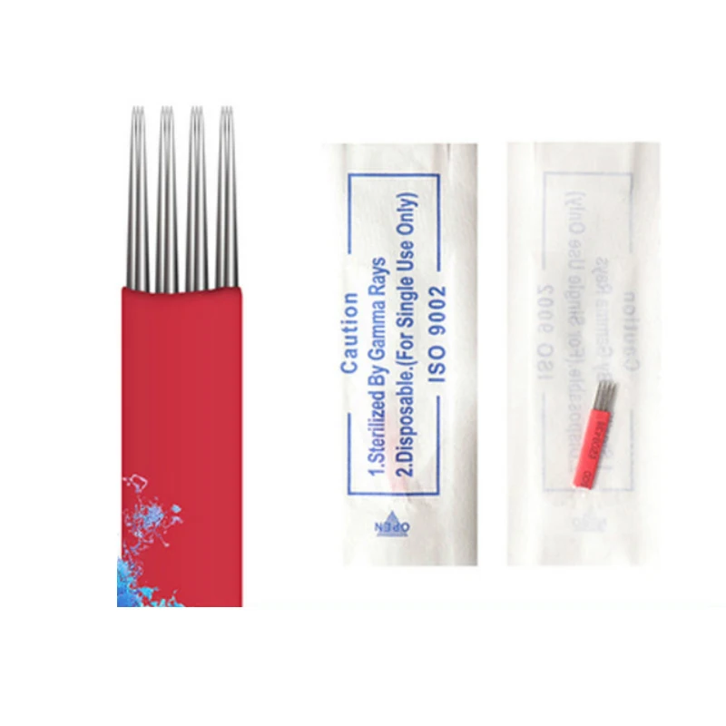 

50pcs Shading needle microblading 12 pins with 4 Rows R3 Round needles eyebrow & Lips microblading tebori blade accessories tool