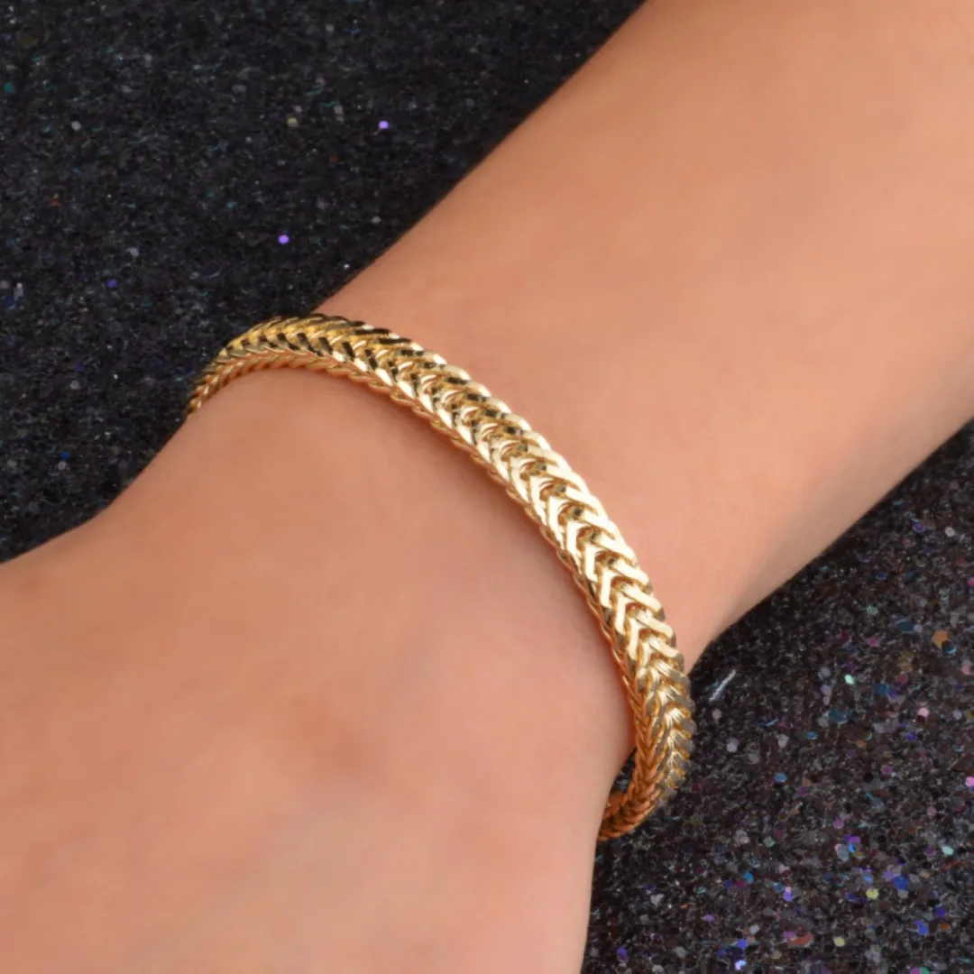 Womens Men 18K Yellow Gold Plating Bracelet Bangle Fashion Luxury Jewelry