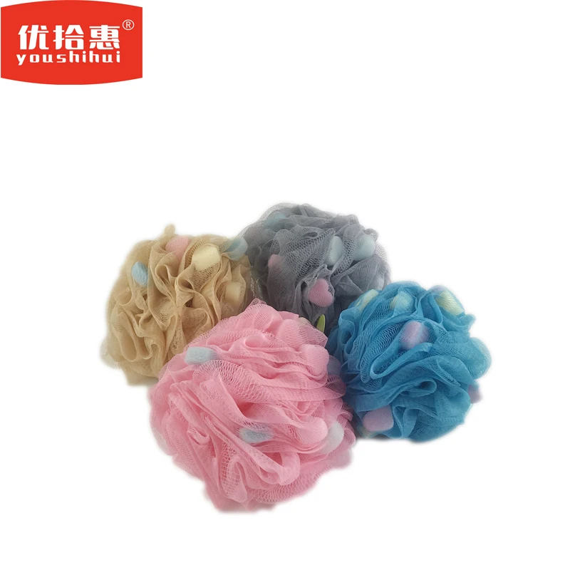 Multicolour Shower Balls with Sponge Particles Shower Mesh Shower