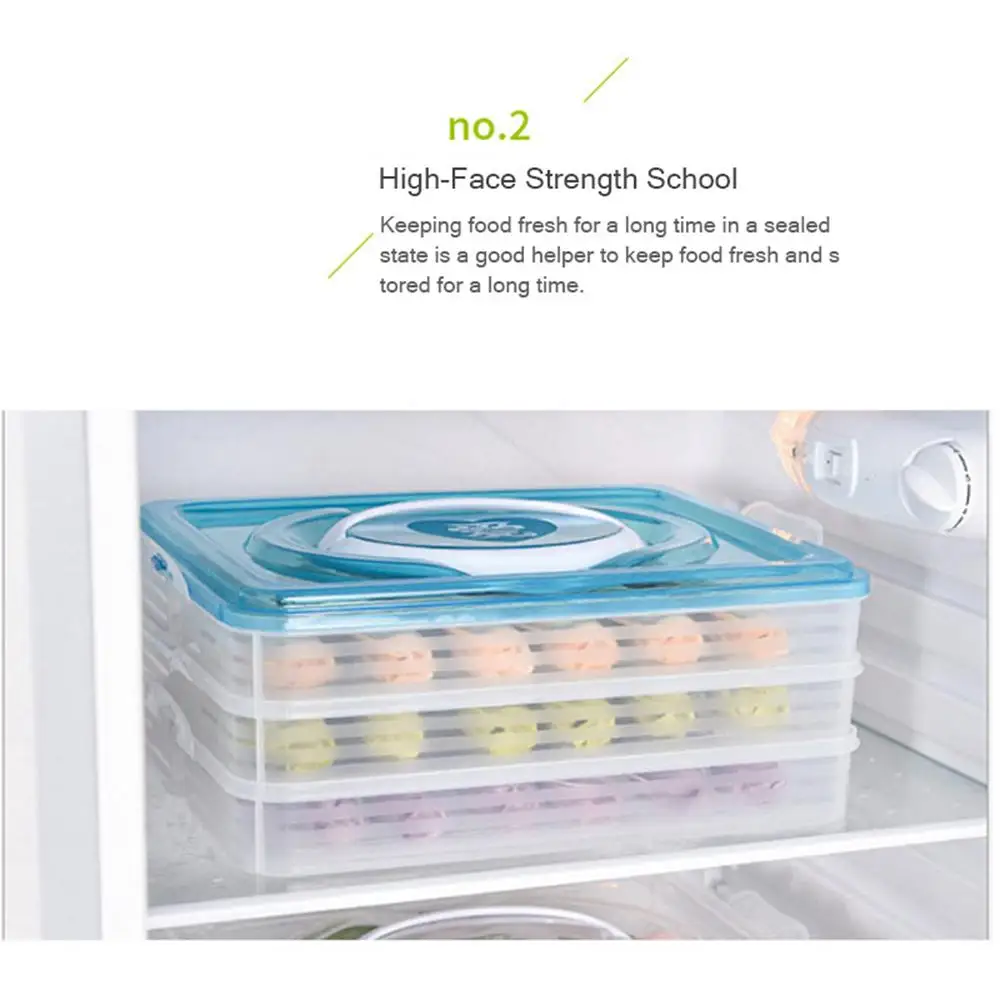 Kitchen PP Food Fresh Storage Box 4-Layer Dumpling Containers Refrigerator Storage Organizer With Lids Kitchen Accessories