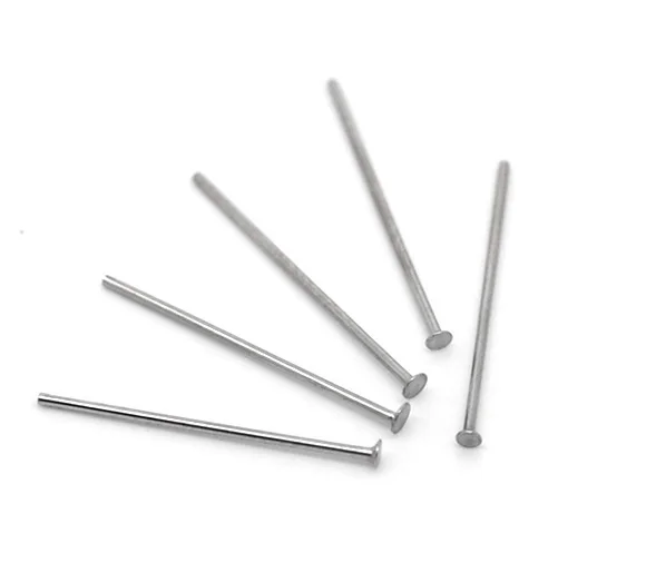 20PCS Stainless Steel Dull Silver Tone Earring Post With Stoppers for Jewelry Making Findings 12x5mm