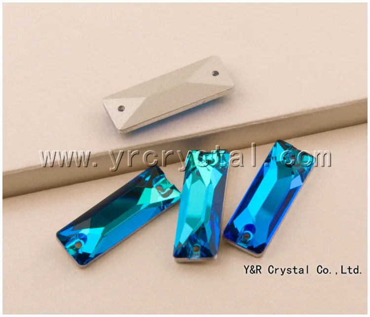 

Blue Zircon 3255-Cosmic Baguette Flat back Rhinestones 6x18mm 8.5x26mm Sew on Rhinestone Sewing Crystal Stones Paste Beads