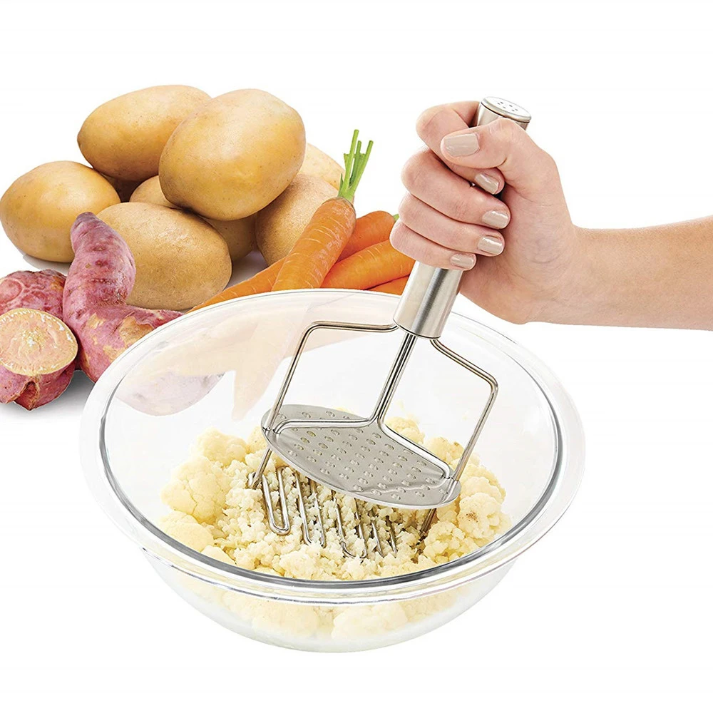 

Kitchen Appliances Stainless Steel Pressed Potato Masher Ricer Puree Juice Maker Potato Pusher Smooth Mashed Potatoes Crusher