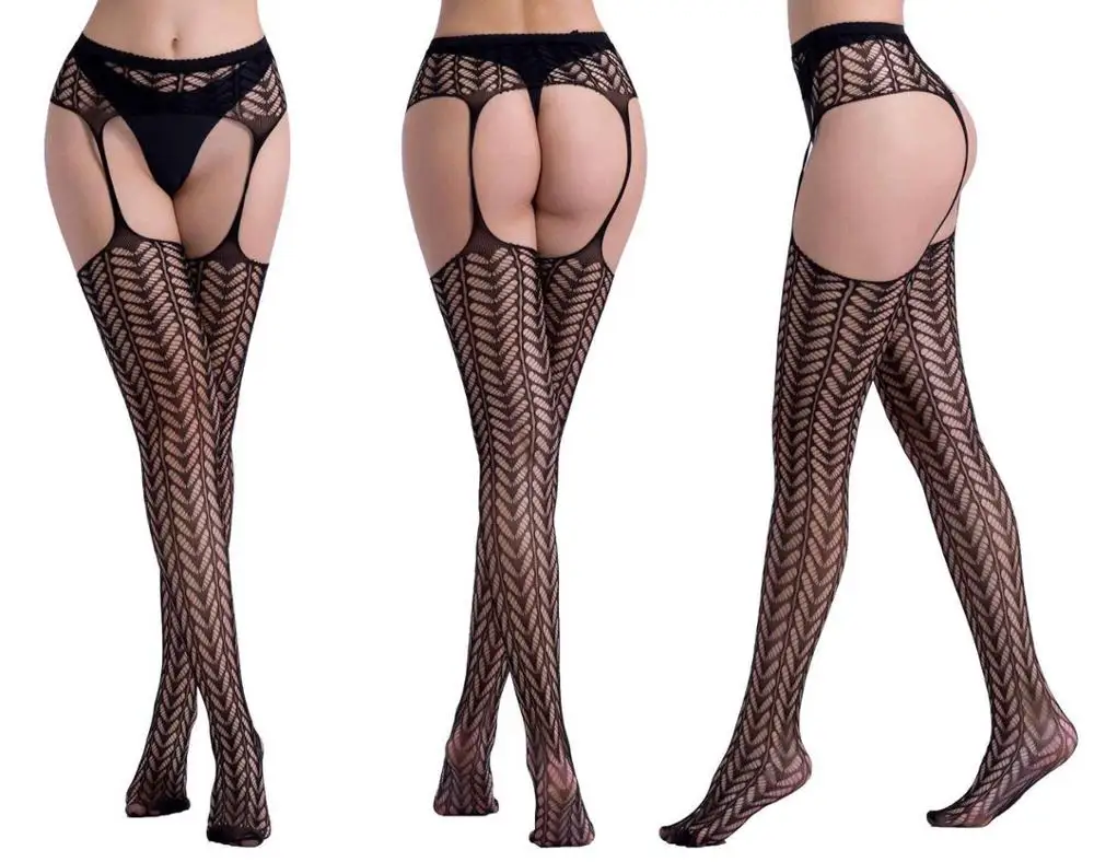 Women Sexy Transparent Slim Fishnet Pantyhose Club Party Net Holes Black Tights Thigh High Stockings Small/Middle/Big Mesh - Цвет: S5003-76