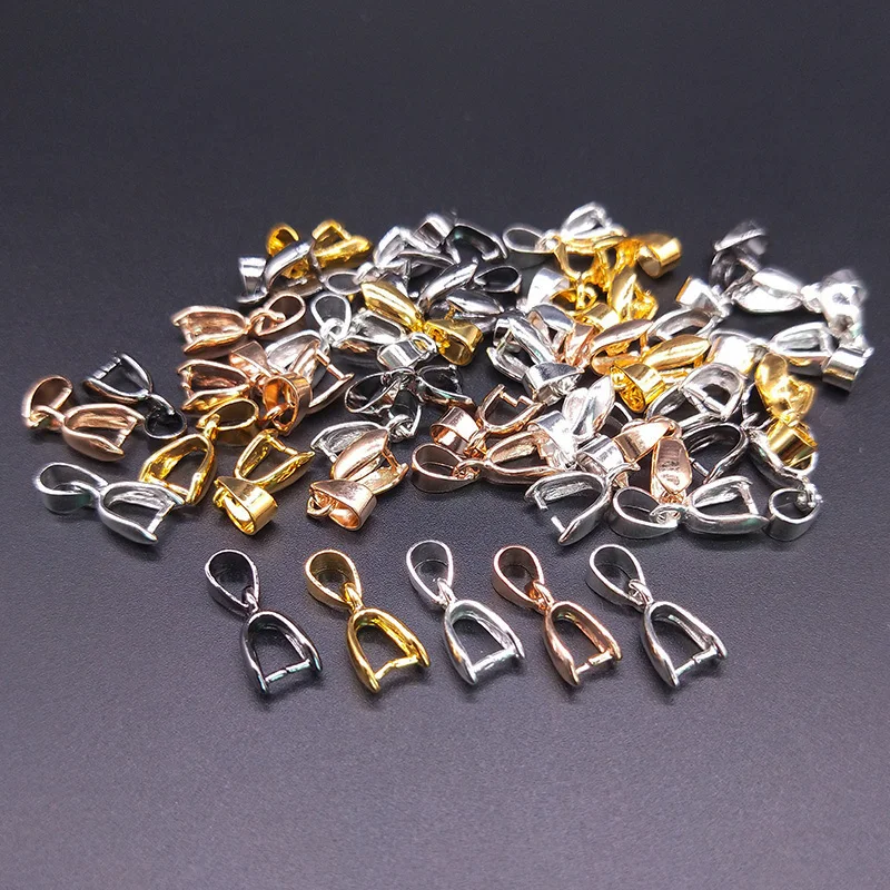 

10pcs/pack Copper Pendant Clip Clasp Pinch Clip Bail necklace Pendant Connectors Jewelry Findings DIY Jewelry Accessories