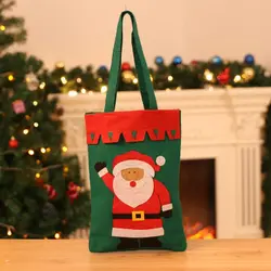 Креативные рождественские украшения для конфет сумка Дерево Узор Санта Снеговик Олень подарок конфеты мешок ручной работы шитье