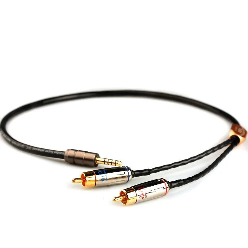 

Xiao Fan WM01 Handmade Audio Cable RCA Cable Power Amplifier Connection Line 4.4mm to 2 RCA For Phone Home Theater DVD RCA Line