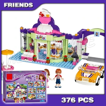 

376pcs Friends Heartlake Yogurt Shop Ice Cream Cars 10759 Model Building Blocks Children Kids Toys Bricks Compatible with