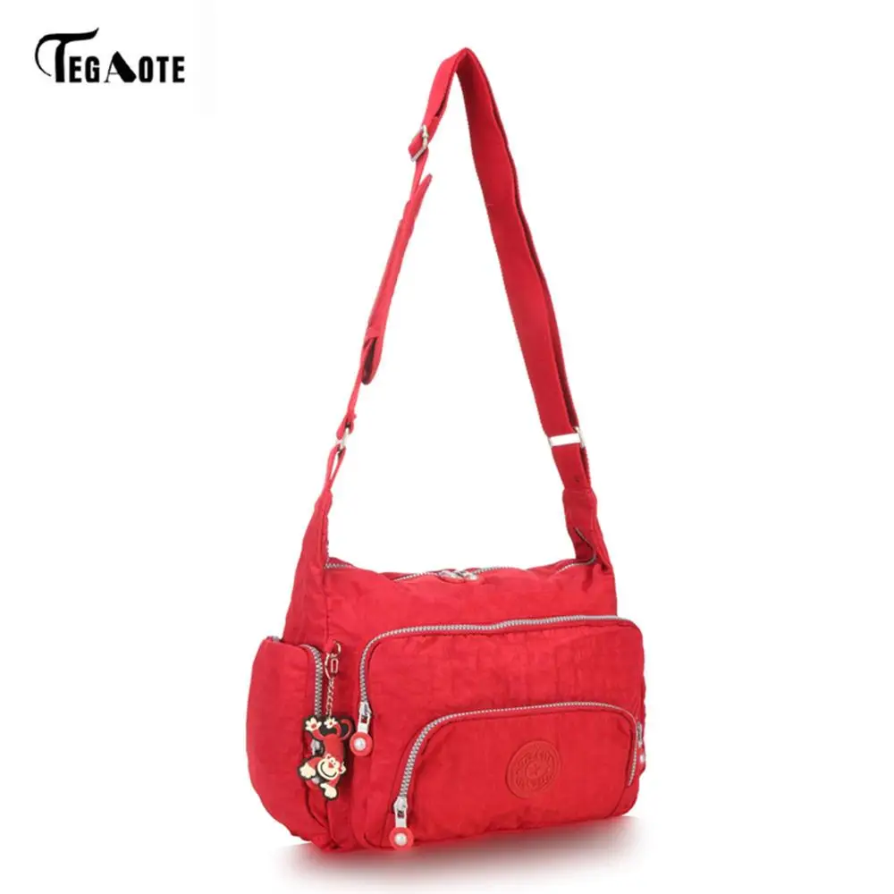 Бренд TEGAOTE, весенне-летние модные сумки через плечо, сумки на одно плечо, женские нейлоновые сумки, женские сумки, новые сумки - Цвет: Красный