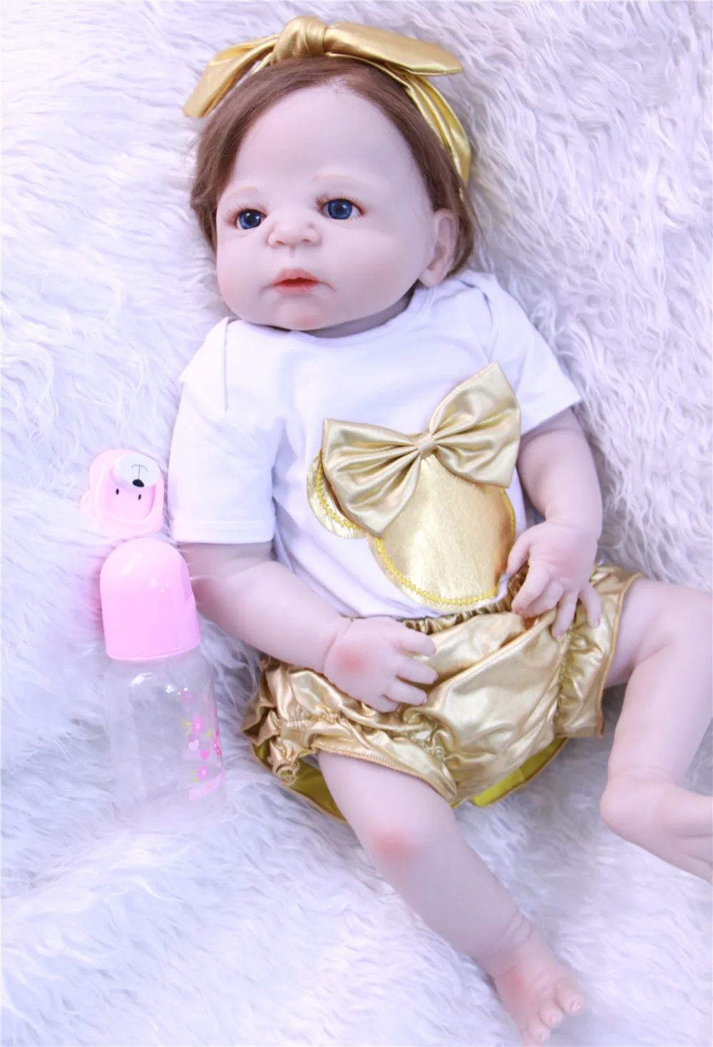 Reborn baby girl полное Силиконовое боди кукла 2" NPK reborn baby куклы для Детские Подарочные игрушки boneca Возрожденный силикон completa
