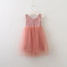 Новое Детское сказочное Тюль Кружево сеточка платья для девочек принцесса элегантное праздничное платье 5 шт./партия