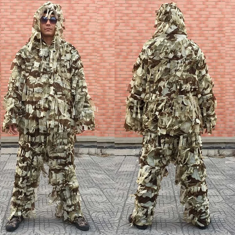 3D Leaf Army Camo Yowie Ghillie Suit Airsoft Sniper Tactical Hunting Suit/Hunting Tent/Hunting