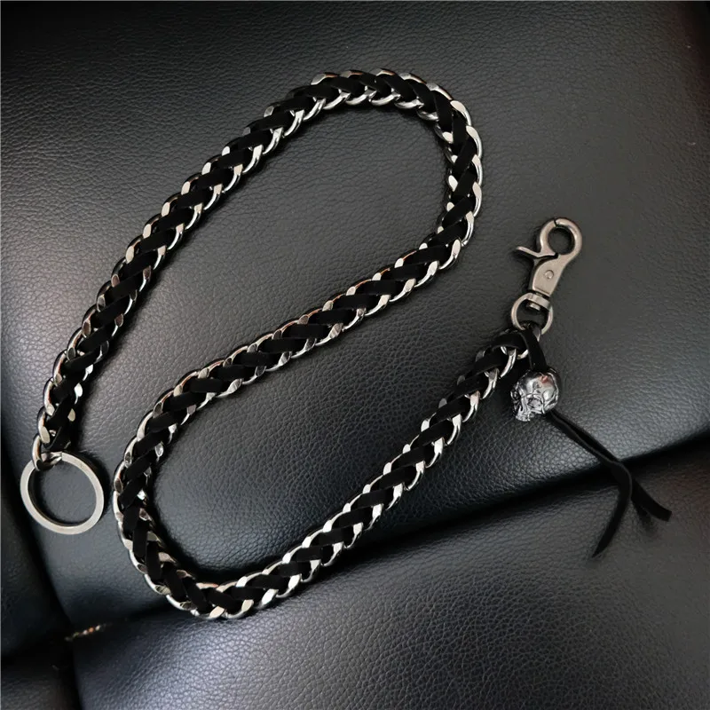 Men's Motorcyle Key Chain Jeans Biker Wallet Belts Skull Charm Leather Gothic Rock Pants Trousers chain Waist chains | Аксессуары