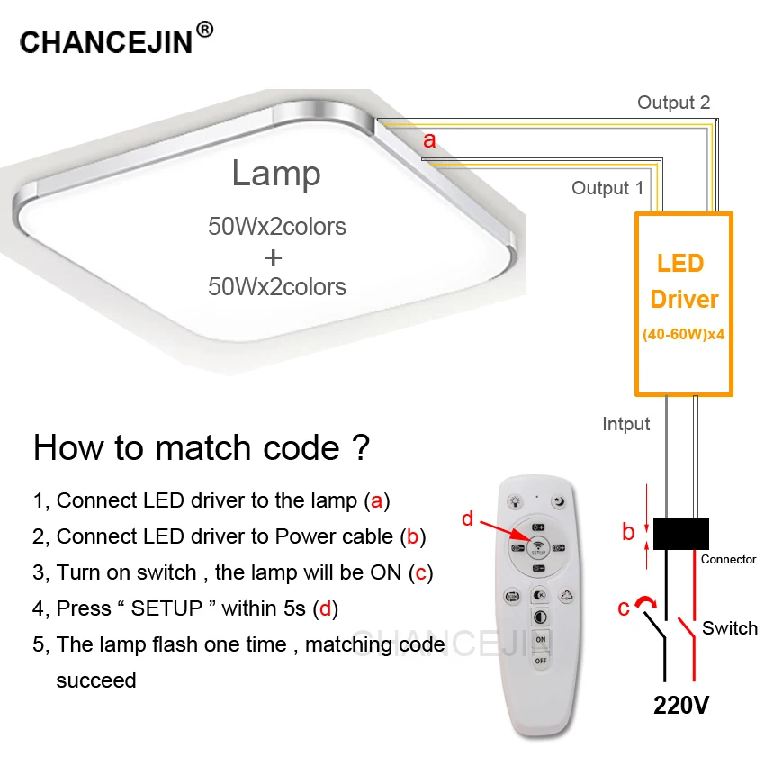 40-60W)X4B260MA remote palette driver constant current LED transformer APP control dimming and color adjusting Input 180-260V