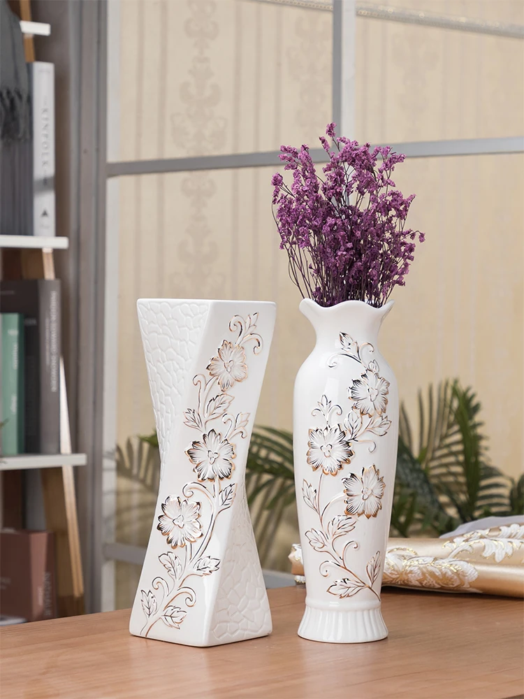 30cm Porcelain Vase Handmade Handicrafts Fashion Ceramic Tabletop Flower Vase Study Hallway Home Wedding Decoration 4